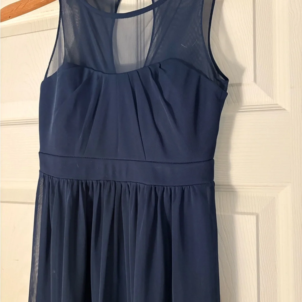 David’s bridal kids girls size 12 marine blue dress JB5995 - Picture 2 of 5